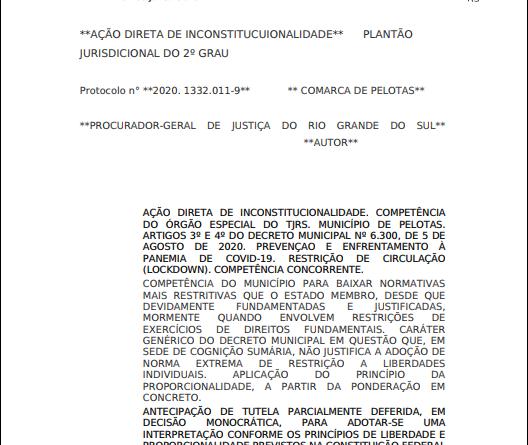 liii 528x445 - Decisão do TJRS libera circulação de carros e pessoas em Pelotas.